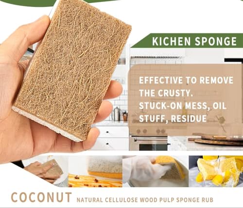 Coconut Fiber Sponges – Natural & Biodegradable. 100% Eco-Friendly