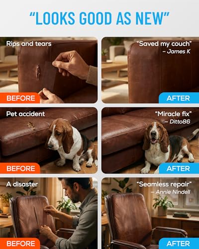 MATCH 'N PATCH Brown Leather Repair Tape, 2.25" x 15' for Furniture - color: Brown, size: 2.25" x 15'