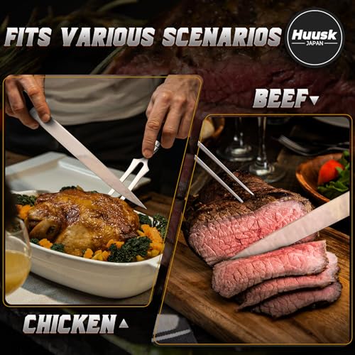 Huusk Turkey Carving Knife Set with Elegant Box, Gifts for Men Women - size: 8 inches