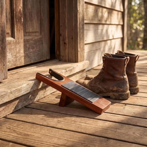 Premium Wood Boot Jack, Heavy Duty Cowboy Boot Remover Tool - color: Beige