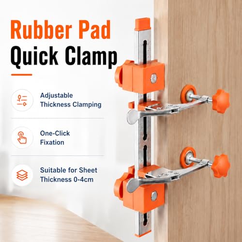 Drawer Slide Installation Jig with Toggle Clamp,Cabinet Hardware Jig with Magnetic Arm Punch Locator, Installing Faster, Straighter, and Smarter(4 Layers)