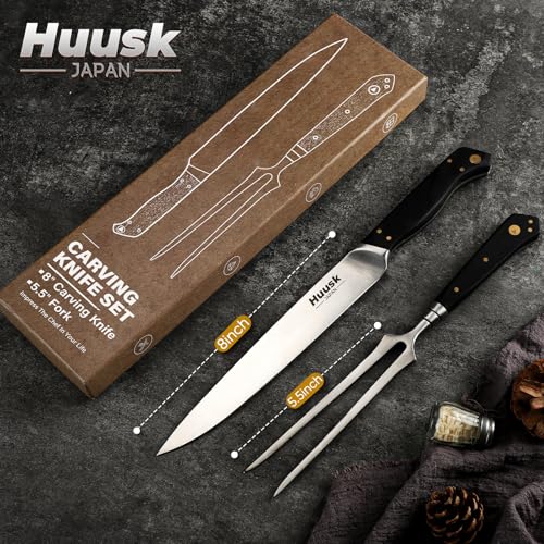 Huusk Turkey Carving Knife Set with Elegant Box, Gifts for Men Women - size: 8 inches