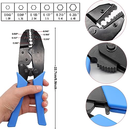 Taiss Coaxial Cable Tool Kit,BNC Crimp Tool+10PCS BNC Male Crimp Connector