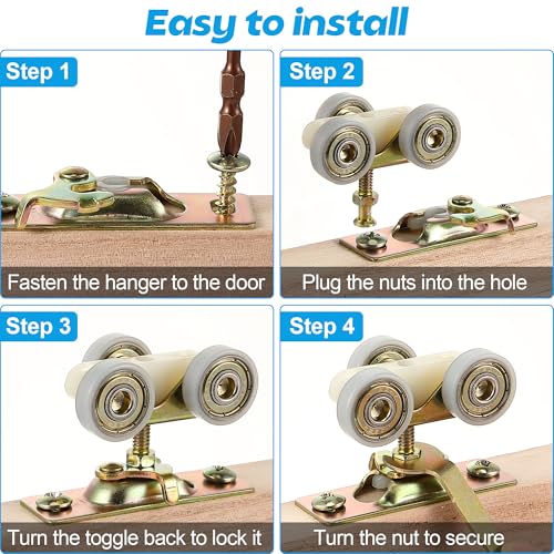 Pocket Door Hardware Kit with Sliding Door Rollers,1 Set