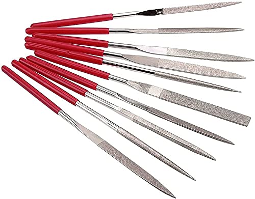 10Pcs 4mm x 160mm Mini Diamond Needle File Set for Carving Metal Ceramic Tile Glass Wood Fit Jewelers Hobby - size: 4*160mm