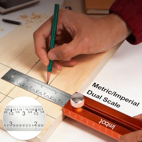 Imbot Adjustable Leveling Marking Ruler for Carpentry Woodworking