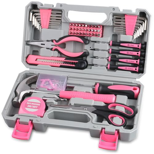 WINNER 150-Piece Pink Color All-Purpose Household Tool Kit in Toolbox Case - size: 150-Pc. Pink Tool Kit