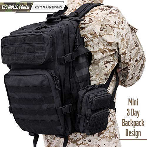 LIVANS Tactical Molle Utility Pouch, EDC Tool Pouch, Small Admin Pouch - color: Black