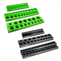OEMTOOLS 6-Pc Metric & SAE Magnetic Socket Tray Set Holds 143 Sockets | Magnetic Socket Organizer Tray, Non-Marring Rubberized Base, Clearly Marked Sizes, 1/4, 3/8, 1/2 Inch Sockets - style: Black and Green