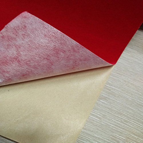 Self Adhesive Flock Velvet Backing Paper Liner for Jewelry Drawer 17.7" x 117" Peel and Stick Craft Fabric (Pack of 2) - color: Red, size: 17.7"W x 117"L (Pack of 2)