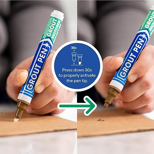 Grout Pen Brown Tile Grout Paint Marker - Narrow 5mm Tip (7mL) - 3 Pack - style: Brown