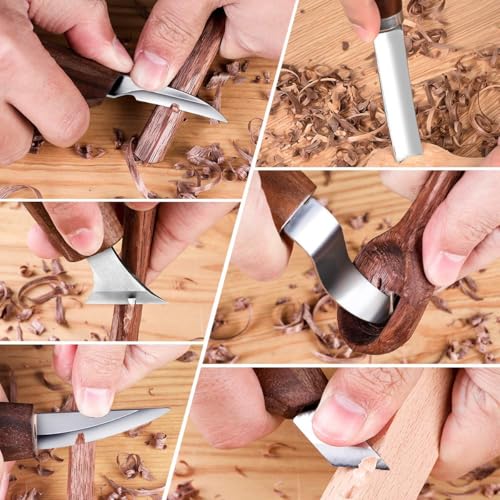 Wood Carving Kit,38pcs Wood Carving Tools with 9 Wood Carving Knives,3 Detail Knives,14 Basswood Blocks,Ergonomic Handle Design,Thick Leather Storage Bag,Whittling Kit for Beginners Adults Kids Hobby - size: 38PCS Wood Carving Tools