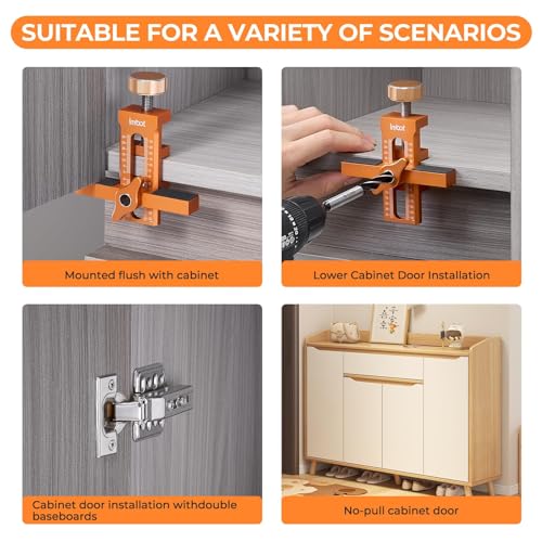 Imbot Cabinet Doors Aluminum Adjustable Positioner for Frameless Face Frame - style: Single-hole