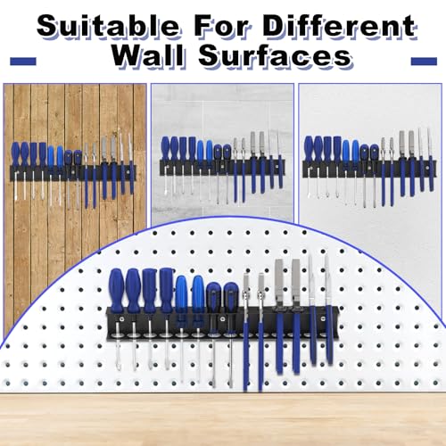 Screwdriver Organizer Wall Mount,16" Metal Screwdriver Holder,Black - size: 1 PCS