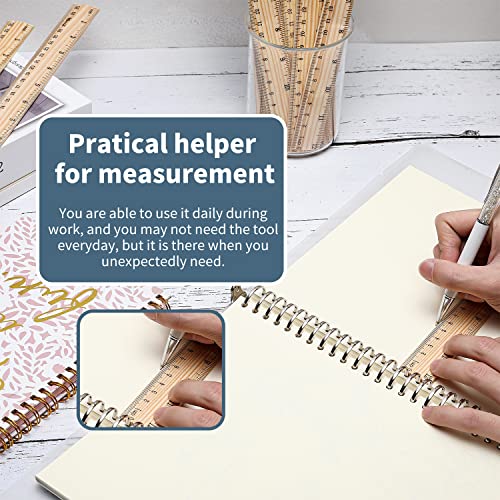 25 Pack Wooden Ruler 12 Inch Rulers Bulk Wood Measuring Ruler Office Ruler 2 Scale - color: 25 pieces-12inch