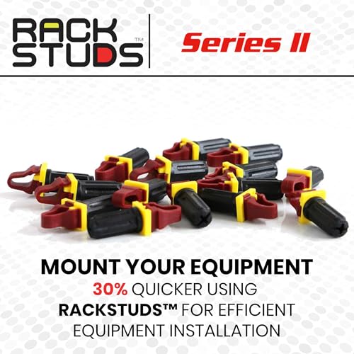Rackstuds R100 Series II - Server Rack Screws 100 Pack | Cage Nut Replacement | Red 2.22mm/0.086" | A Faster, Easier Solution for Rack mounting Gear in 19" Racks with Square Punched Vertical Rails - color: Red, size: 100 Pack
