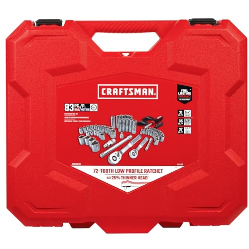 CRAFTSMAN Mechanics Tool Set, 83 Piece Hand Tool and Socket Set SAE/Metric (CMMT12121) - style: NEW 83 Piece Set