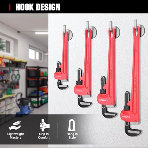 24-Inch Aluminum Pipe Wrench, 24-Inch, Heavy-Duty Adjustable Straight Plumbing Wrench, Drop-Forged Jaw, Lightweight Design, Versatile for Plumbing & Home Repair - size: 24IN