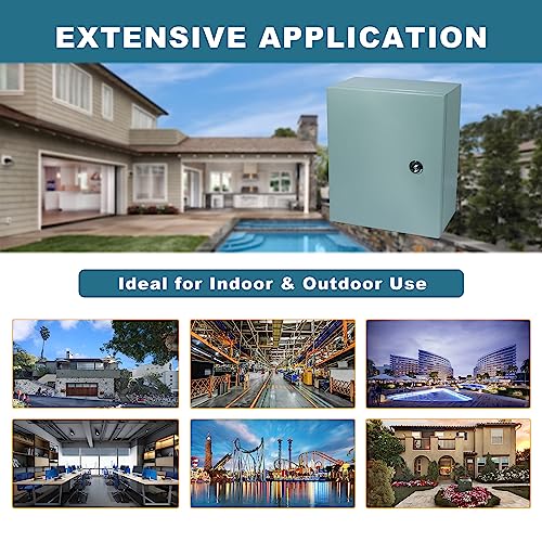 Waterproof Electrical Enclosure 24 x 24 x 12 inches, Outdoor Electrical Box Weatherproof, Electrical Junction Box with Reinforced Lock - size: 24 x 24 x 12''