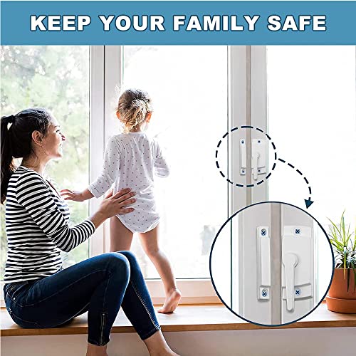 Window Sash Locks for Vertical Horizontal Sliding Window Double Hung Window - color: 10Pcs White