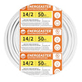 Energeaster Solid Indoor 14/2 W/G NMB Cable 50ft, Electrical Wire, White - size: 50FT, style: 2x14AWG-White