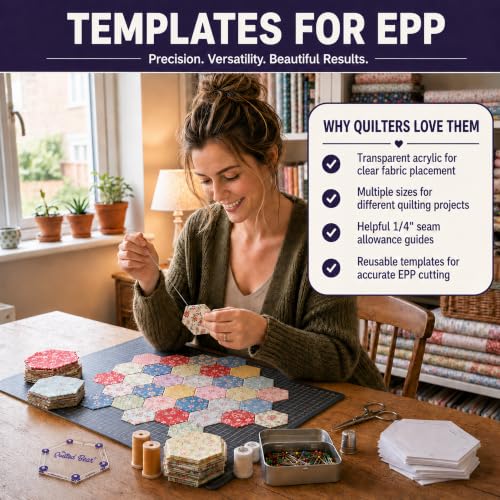 The Quilted Bear Square Quilting Templates, Set of 8 - size: Square