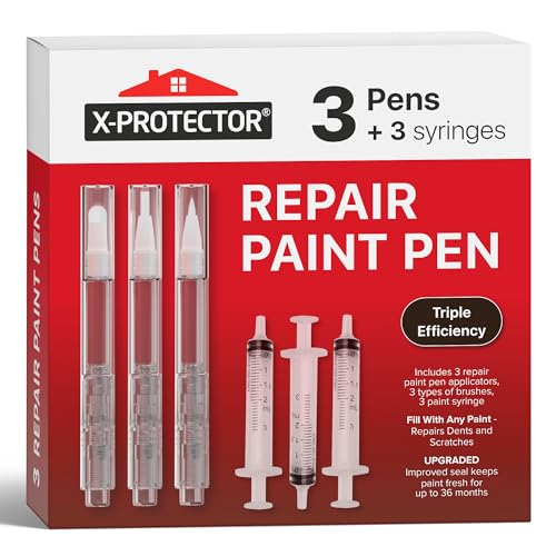 X-Protector Touch Up Paint Pen Kit - 3 Pens with 3 Types of Brushes - style: Pack of 3, Fillable