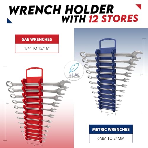 8-Piece Magnetic Socket Organizer and Wrench Organizer