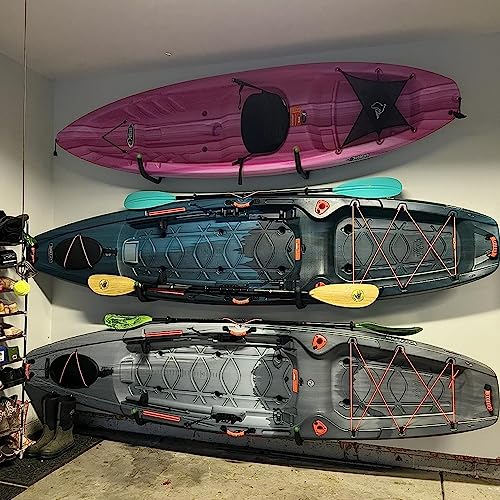 Aweilan Garage Storage Heavy Duty Hooks, 15Inch Jumbo Arm Kayak Rack, Heavy Duty Wall Hooks for Canoe, Ladder, Bicycle, Folding Chairs, Surfboard, Snowboard, Hose and Tools (4 Pack) - style: 4 Pack
