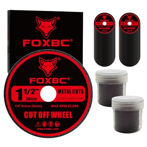 FOXBC 1-1/2 Inch Cut-Off Wheels, 1/4" Arbor Hole, Rotary Cut-Off Discs for Metal, Plastic, Fiberglass Reinforced - 80 Pack