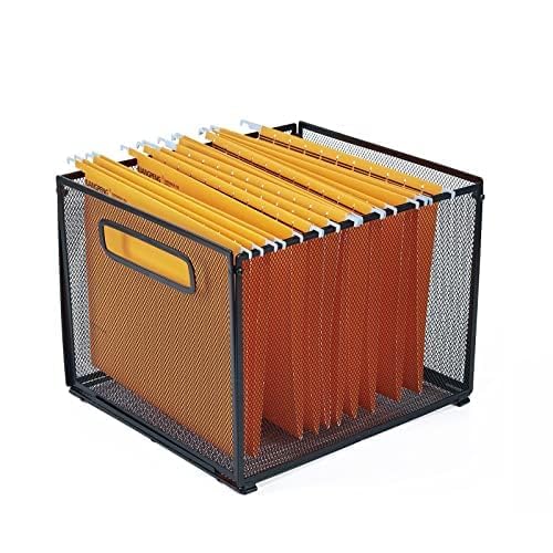 SETTFRFE Letter Size Hanging Folder Organizer,Metal File Baskets,Black