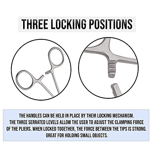 SURGICAL ONLINE 2 Piece Curved & Straight 8" Hemostat Set, Stainless Steel Locking Tweezer Clamps - Ideal Hemostats for Nurses, Fishing Forceps, Crafts and Hobby - size: 2 Count (Pack of 1)