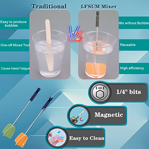 Rechargeable Epoxy Resin Mixer,USB Handheld Electric Resin Mixer for Mixing Epoxy Without Bubbles, Resin Stirrer for Tumblers Epoxy, Resin Molds, Glazes and Paint (Dark Green) - color: Dark Green