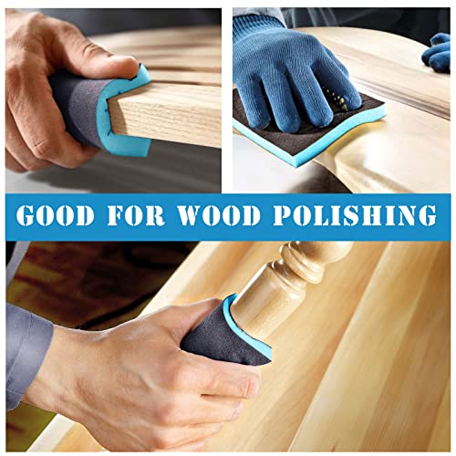 16Pcs 80 Grit Sanding Sponge, Jamiikury Sanding Blocks Washable and Reusable, Wet Dry Sandpaper Sponge for Wood Metal Furniture Paint and Drywall - size: 80 Grits