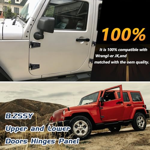 16PCS Body Door Hinge Sets Compatible with 2007-2018 Wrangl-er JK JKU Unlimited Inside & Outside Door Hinges - size: 4 Door Outside and Interior Hinges