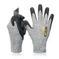 DEX FIT Cut Resistant Gloves Cru453 - ANSI A5, 3D Comfort Fit, Power Grip, Thin & Breathable, Touchscreen - Mechanic, Warehouse, Package Handler Gloves for Men & Women; Gray, L (9), 1 Pair - size: Large