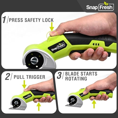SnapFresh 4V Cordless Electric Scissors with 2.0Ah Battery & LED Light