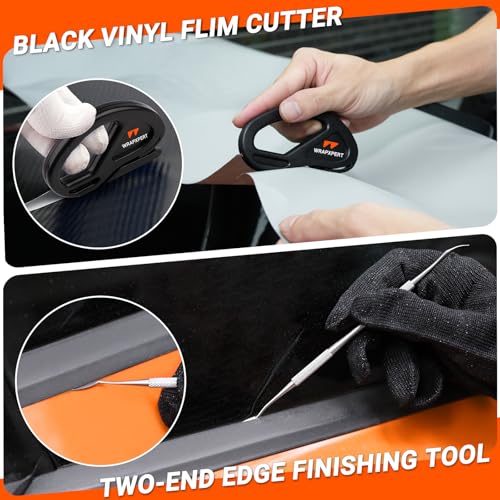 WRAPXPERT Vinyl Wrap Tool Kit,Car Wrap Kit Include Vinyl Wrap Gloves & Magnets,Utility Knife with Blades,Wrapping Paper Cutter,Felt Squeegee Corner Squeegee Window Tint Tools - color: 18-in-1 Set