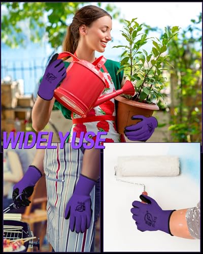 Potchen 72 Pairs Garden Work Gloves Bulk Pack for Men and Women - color: Purple