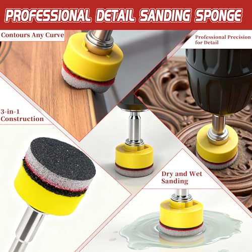 63 PCS 1 Inch Sanding Dremel Discs Hook and Loop Sandpaper 180-3000 Grits | Wet Dry Sanding Pads with 1/8" 1/4" Shank Small Sanding Discs for Curved Surfaces Resin Wood Metal - style: Mixed