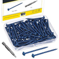 100Pcs Pocket Hole Screws, #8 x 2 Anti-Rust Blue Coated Exterior Wood Screws, Coarse Thread Washer Head Square Drive, 50MM Drive Bit Included - size: #8 x 2"