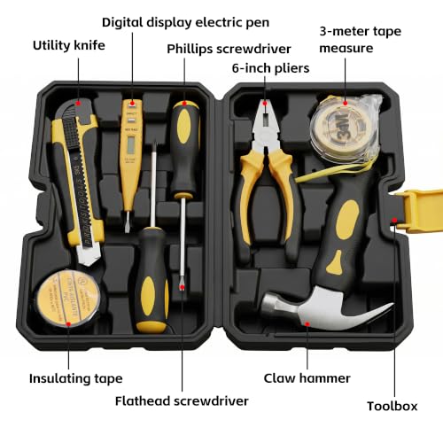 Basic Home Tool Set Household Tool kit for General Repair 8 Pcs