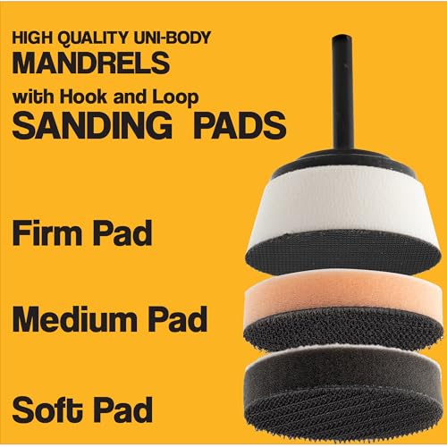 Bowl Curved & Flat Surface Mandrel with Round Sanding Disc Kit - 129 Piece - style: Round 129 Piece Kit