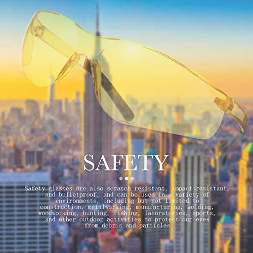 12 Pack Safety Glasses Bulk for Men Women, Tinted Safety Glasses, Amber - color: Amber