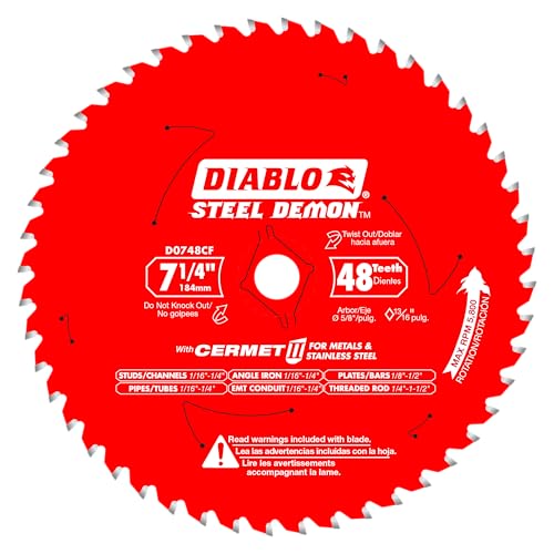 Diablo Steel Demon Cermet II Saw Blade - 7-1/4" Diameter, 48 TCG Teeth