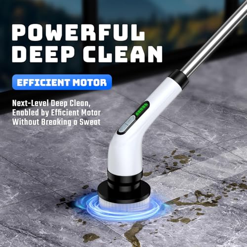 Electric Spin Scrubber for Bathroom: Shower Scrubber with Long Handle
