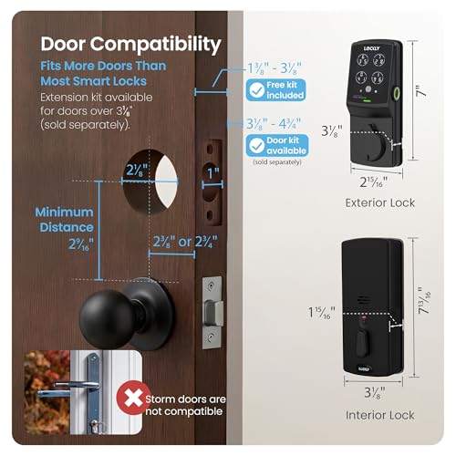 Lockly Secure Plus Smart Deadbolt Lock with 3D Biometric Fingerprint - color: Matte Black