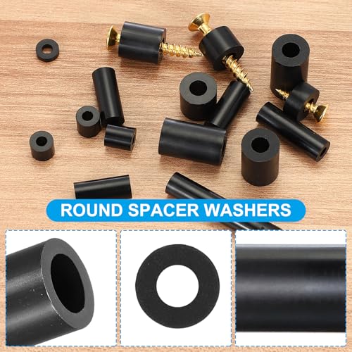 PATIKIL 120Pcs ABS Spacers 4mm ID, 7mm OD, 3mm Height Plastic Round Stud Spacer Black Nylon Washers Nut Unthreaded Rubber for M4 Screws Bolts Barrel - size: 4mm ID, 7mm OD, 3mm Height