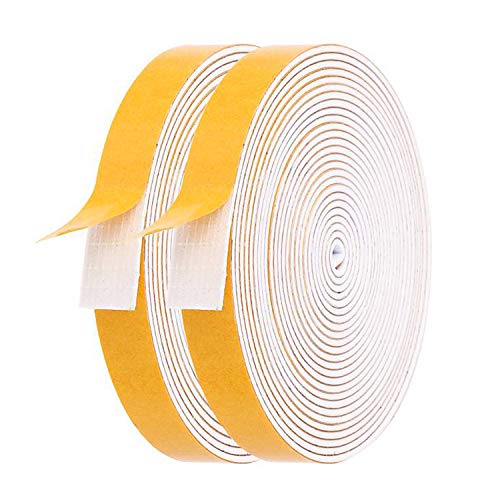 Thin Foam Weather Stripping 1/2in Wide X 1/16in Thick - 2 Rolls - size: 1/2"(W) x 1/16"(T) x 26'(L)
