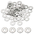 PATIKIL #8 304 Stainless Steel Flat Washers, 50 Pcs Round Metal Washer Small Spacer for Screws Bolts Nuts Assortment (1/5" ID x 4/9" OD) - size: #8 (1/5" ID x 4/9" OD)